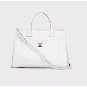Chanel Neo Executive White Leather Tote Bag